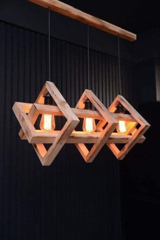 Hanging wooden lights